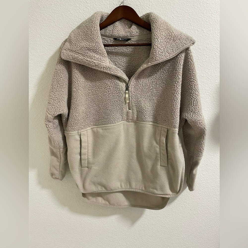 The North Face Cozy Beige Sherpa Pullover